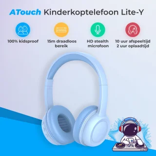 ATouch Tab 10 Plus Kindertablet + Kinderkoptelefoon Blauw 64GB