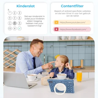 ATouch Tab 10 Pro Kindertablet + Kinderkoptelefoon Navy 128GB