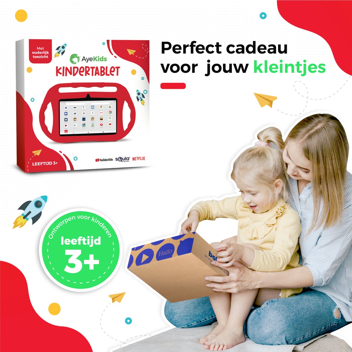 AyeKids Kindertablet 32GB Rood