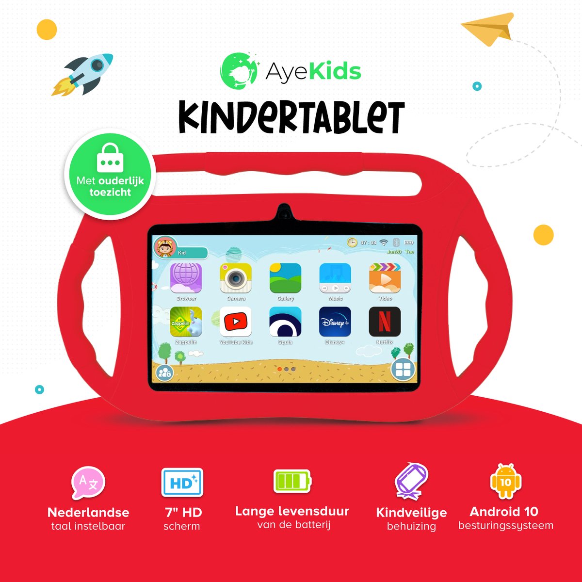 AyeKids Kindertablet 32GB Rood