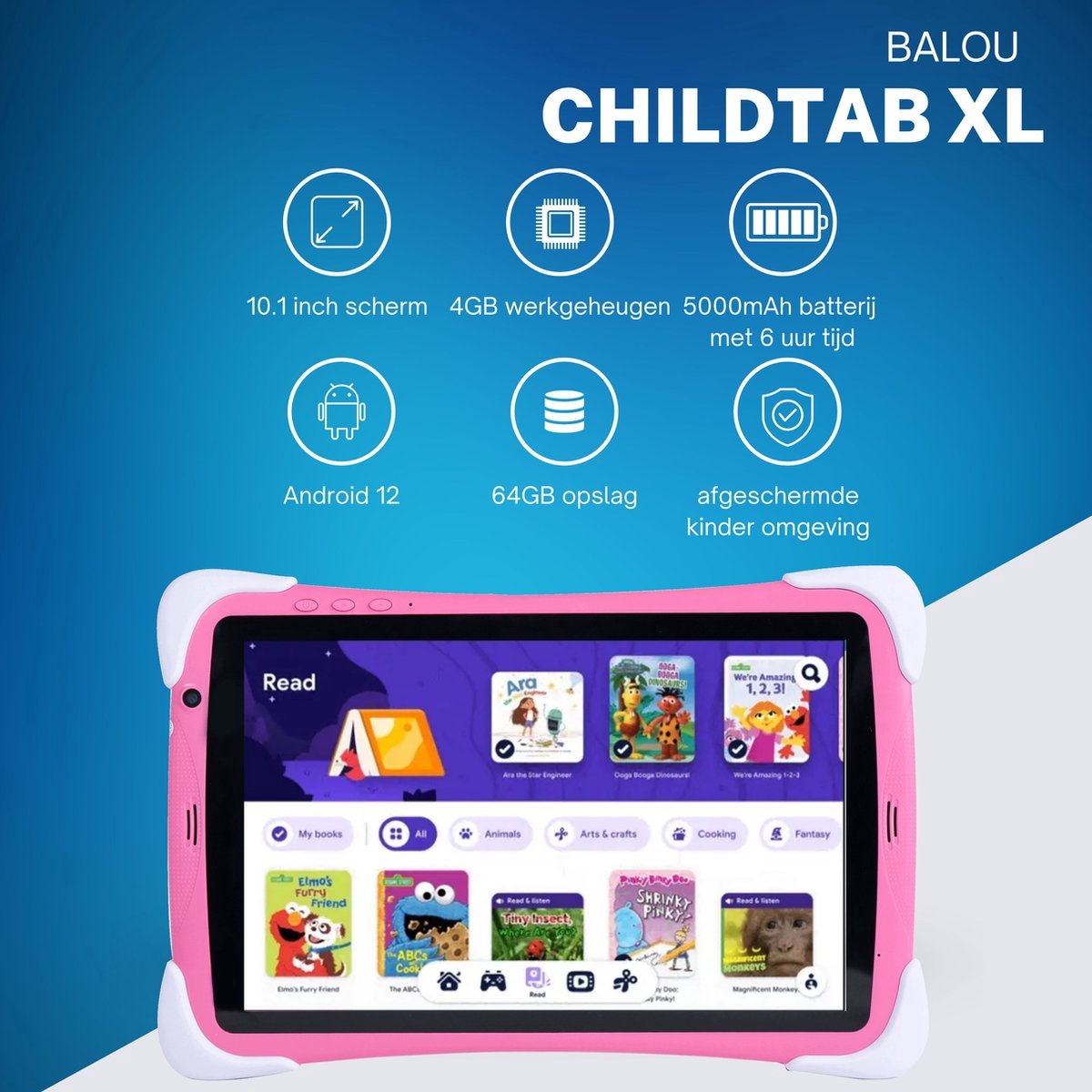 Balou ChildTab XL 10.1 inch Kindertablet 128GB 4GB RAM Bluetooth