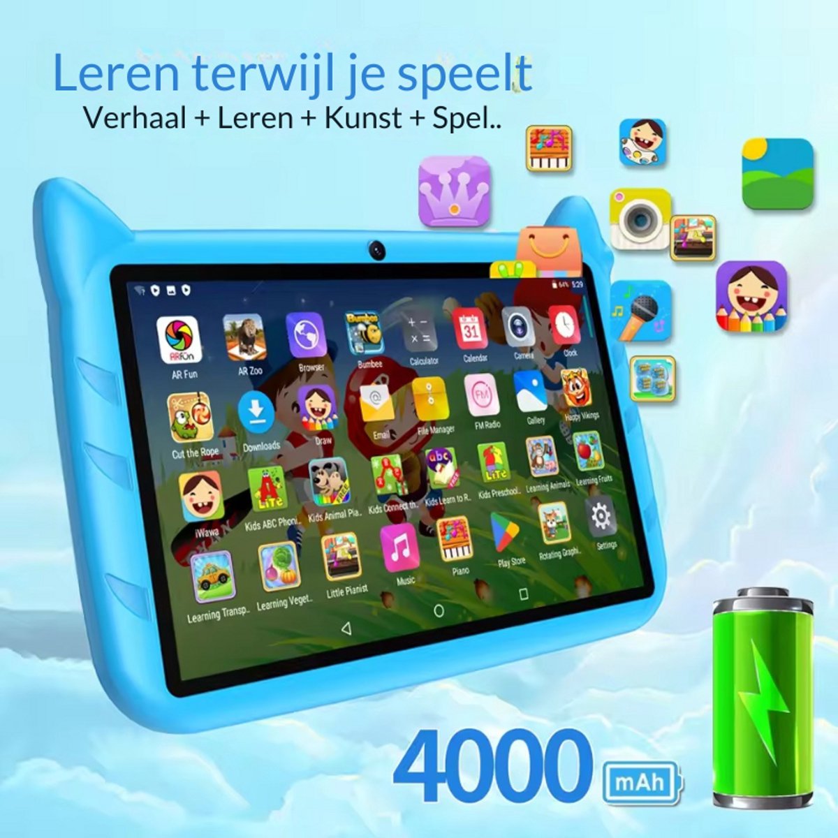 BDF Kindertablet 7 Inch Android 64GB Rood