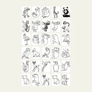 BEAU by Bo Kidywolf Kidydraw Mini Tekenboek Dieren + Refill