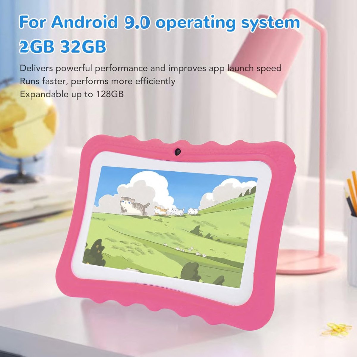 Bedee kindertablet 7 inch roze 32GB Wi-Fi Bluetooth
