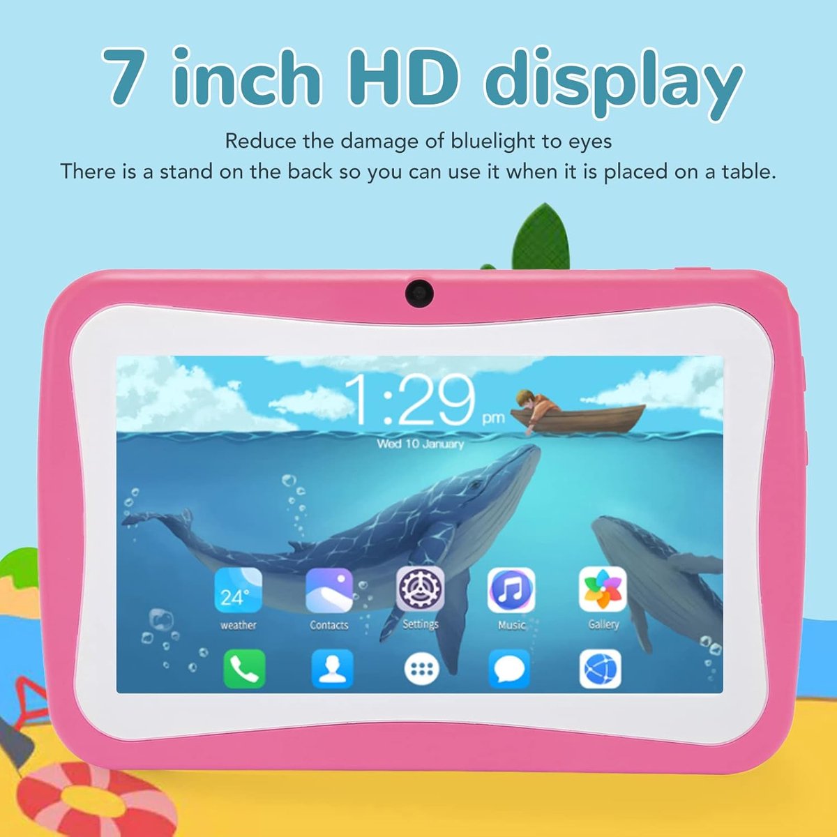 Bedee kindertablet 7 inch roze 32GB Wi-Fi Bluetooth