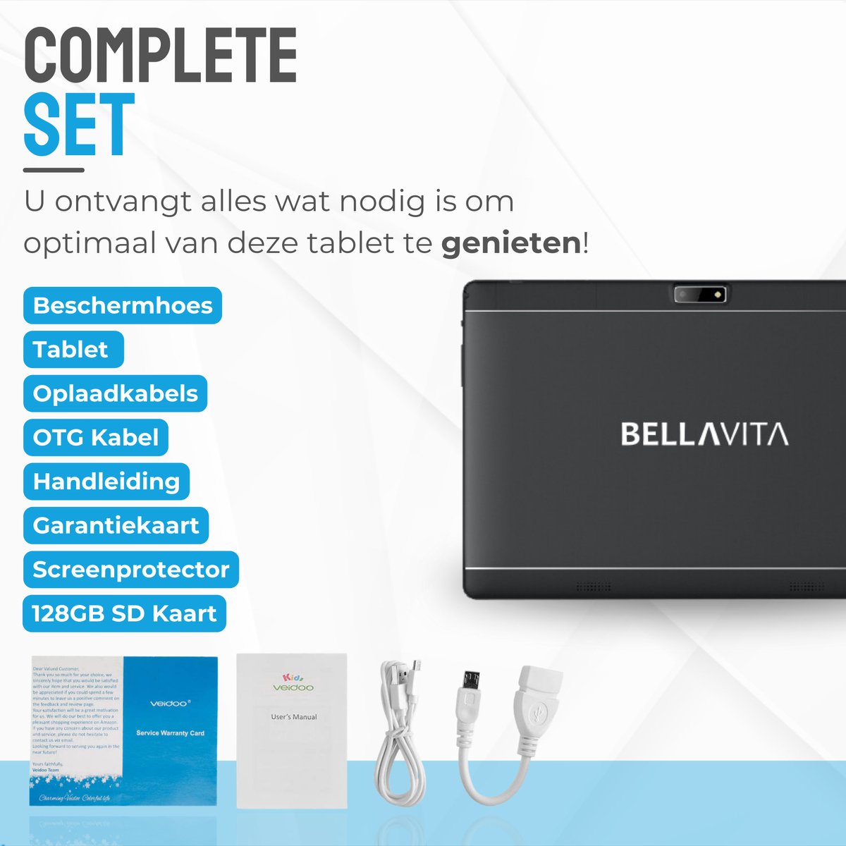 BELLAVITA Bambini Pad XL 10.1 inch Blauw Kinder Tablet