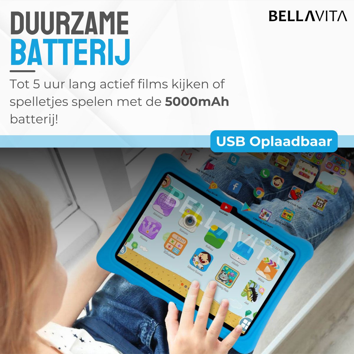 BELLAVITA Bambini Pad XL 10.1 inch Blauw Kinder Tablet