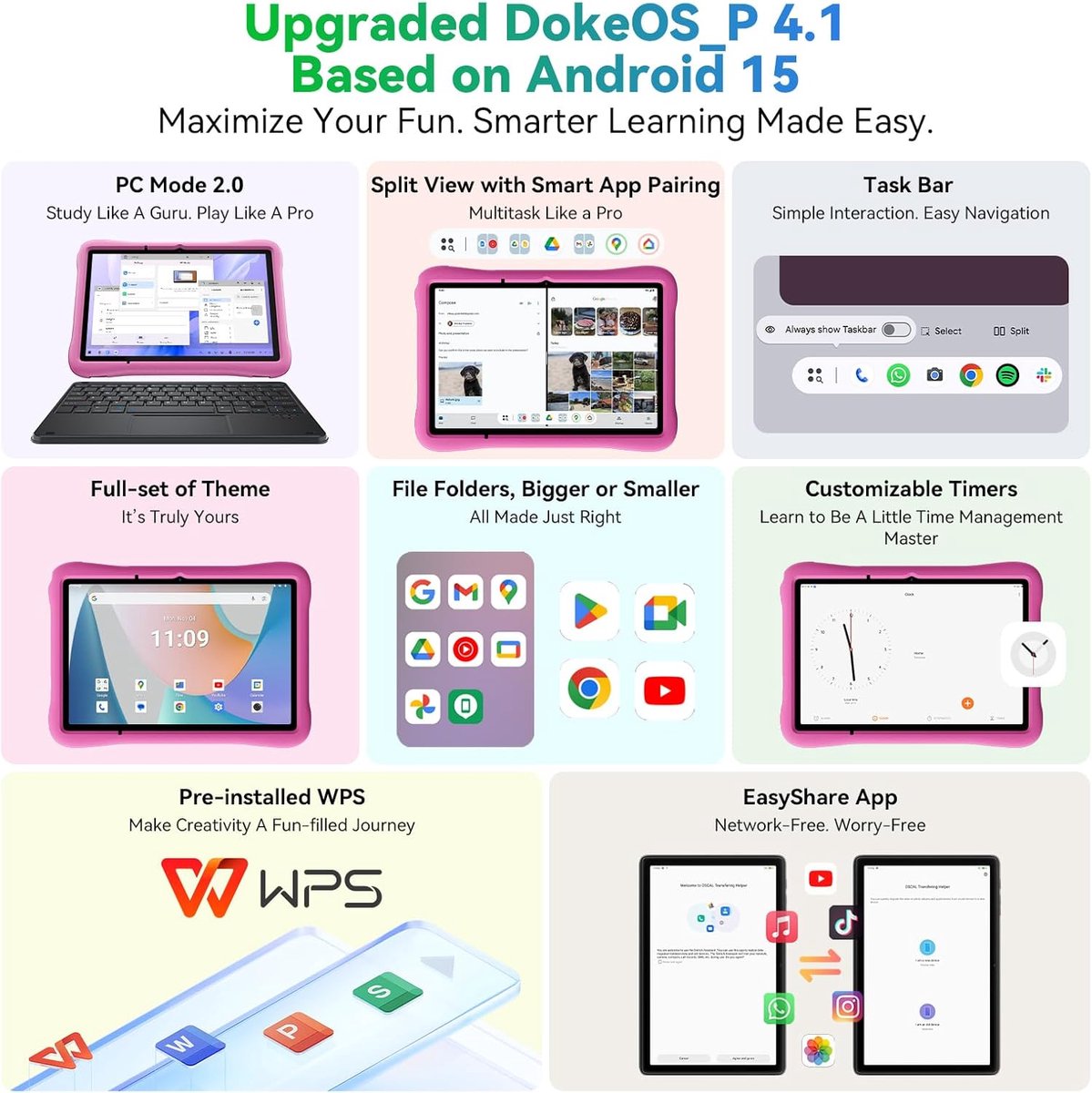 Blackview Pad 60 Kids 10,1" Roze 12GB RAM 128GB ROM Android 15