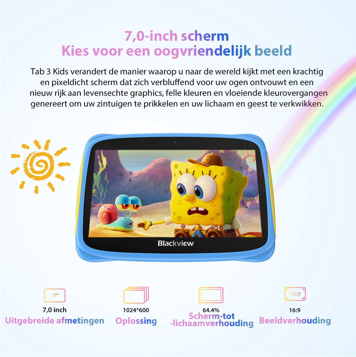 Blackview Tab 3 Kids Tablet 7 inch 62GB Blauw