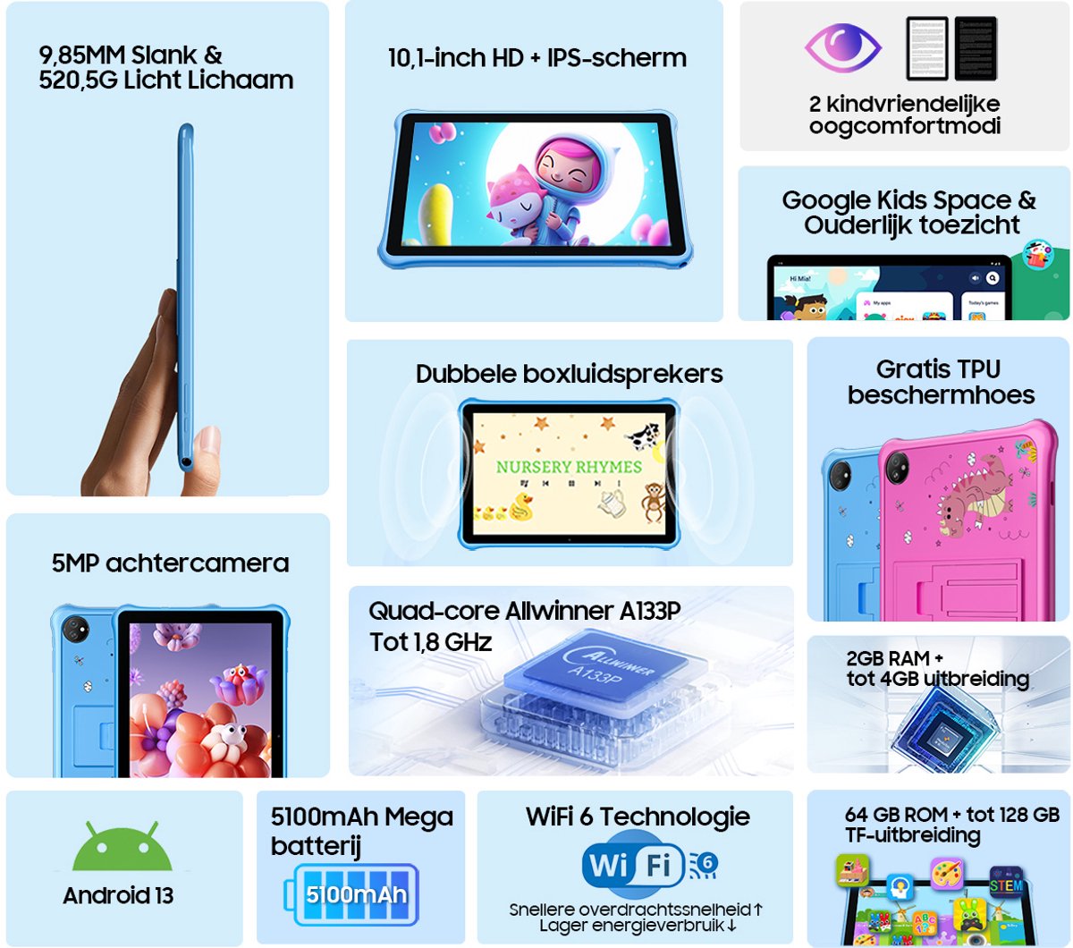 Blackview Tab 30 Kids Tablet 10.1 inch 64GB Roze