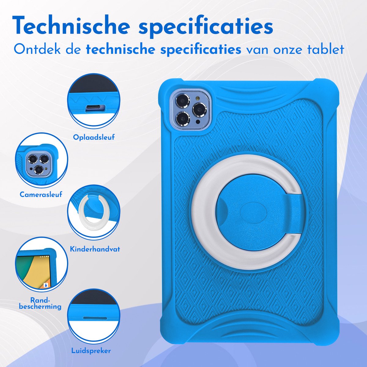 Bon Bon Electronics 10.1 Inch Kindertablet Deluxe Blauw