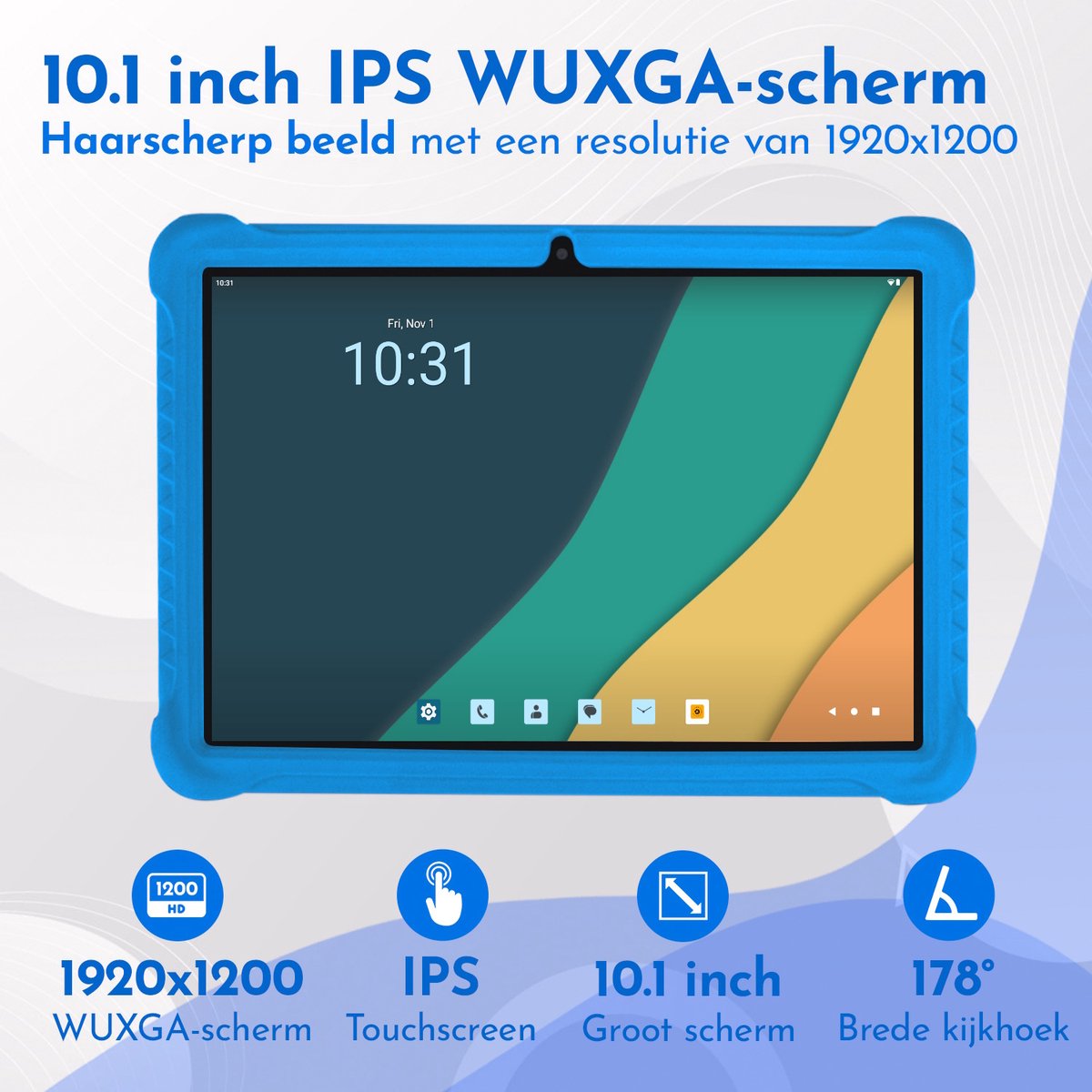 Bon Bon Electronics 10.1 Inch Kindertablet Deluxe Blauw
