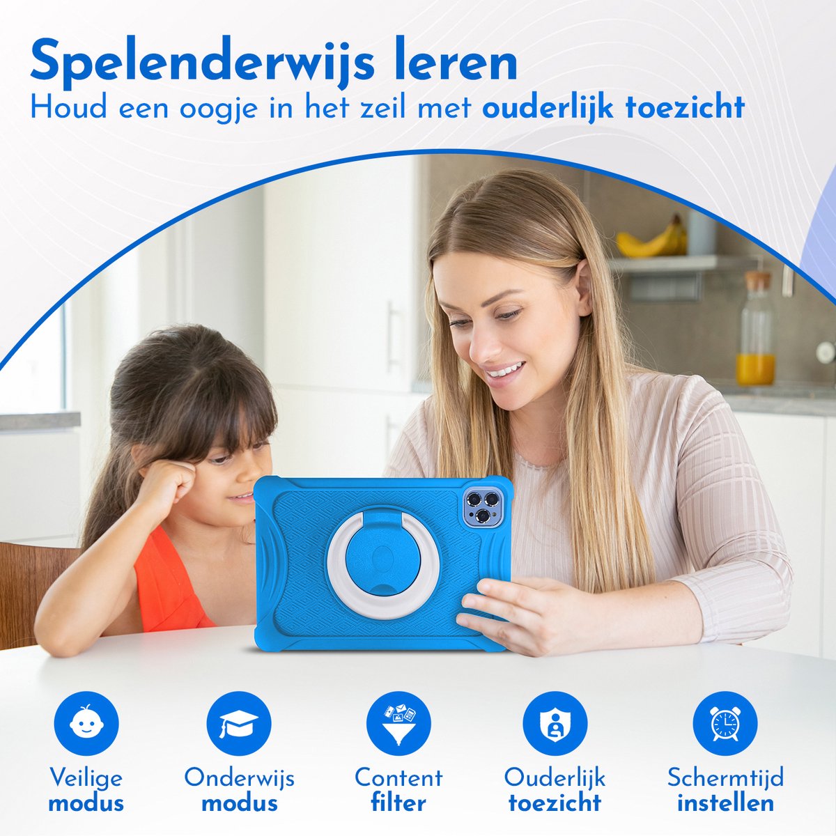 Bon Bon Electronics 10.1 Inch Kindertablet Deluxe Blauw