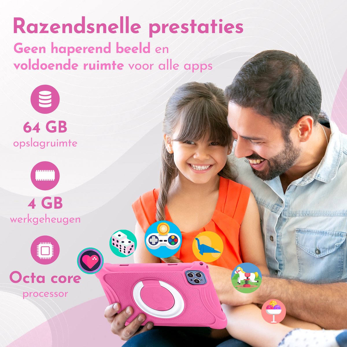 Bon Bon Electronics 10.1 Inch Kindertablet Deluxe Roze
