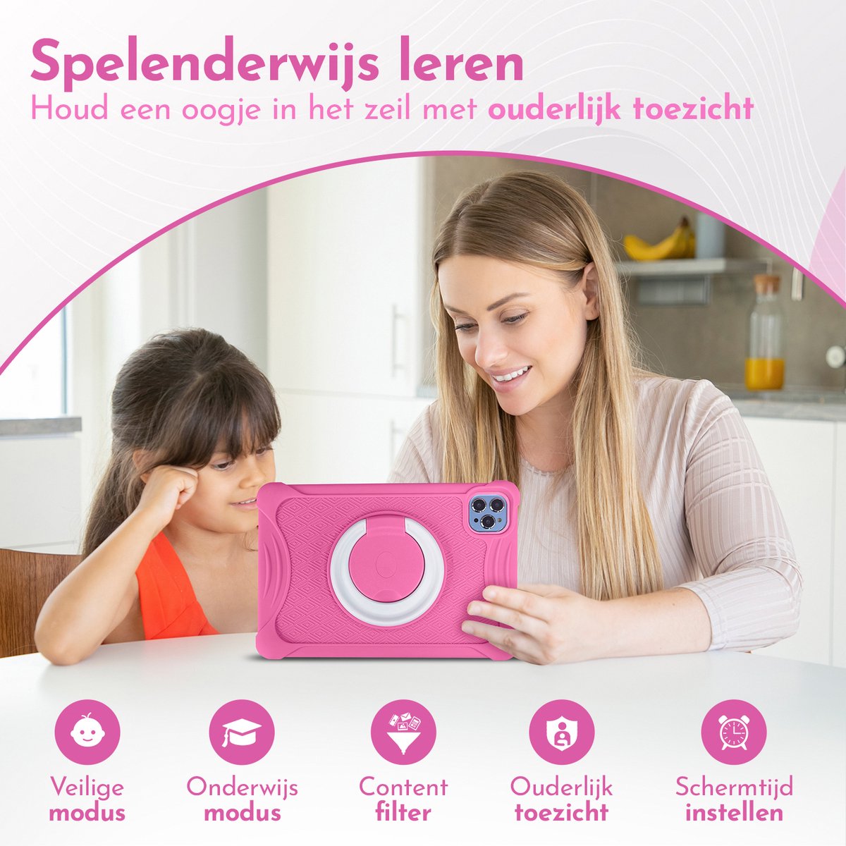 Bon Bon Electronics 10.1 Inch Kindertablet Deluxe Roze