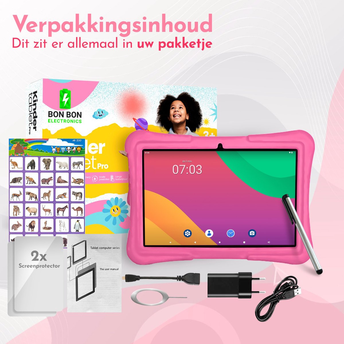 Bon Bon Electronics 10.1 Inch Kindertablet Pro Roze