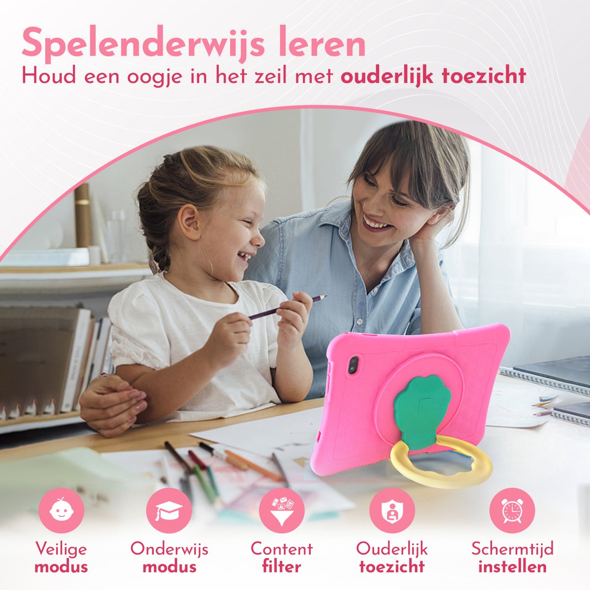 Bon Bon Electronics 10.1 Inch Kindertablet Pro Roze
