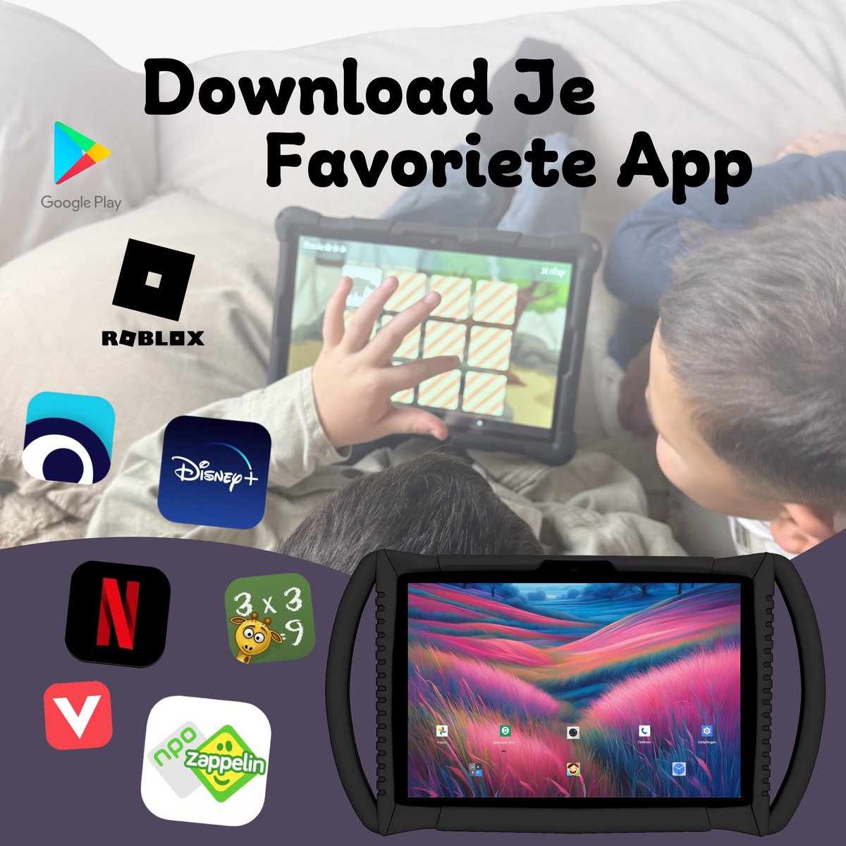 Bosstony Snelle Kids Tablet 10 inch 192 GB