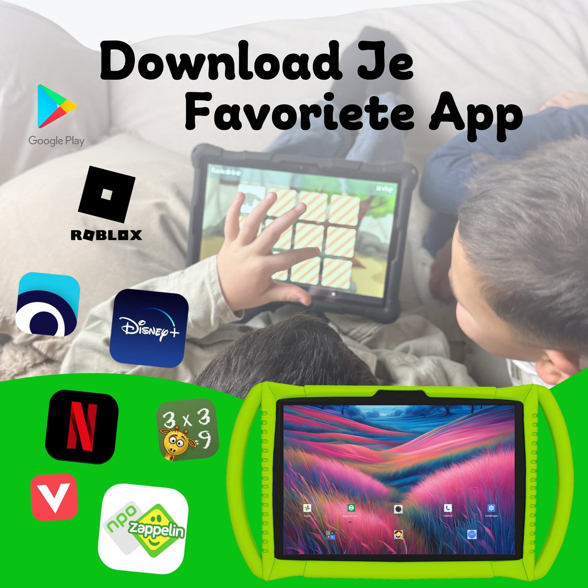 Bosstony Snelle Kids Tablet 10 inch Android 13