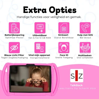 Bosstony Snelle Kids Tablet 10 inch Android 13 Kinder tablet 3+