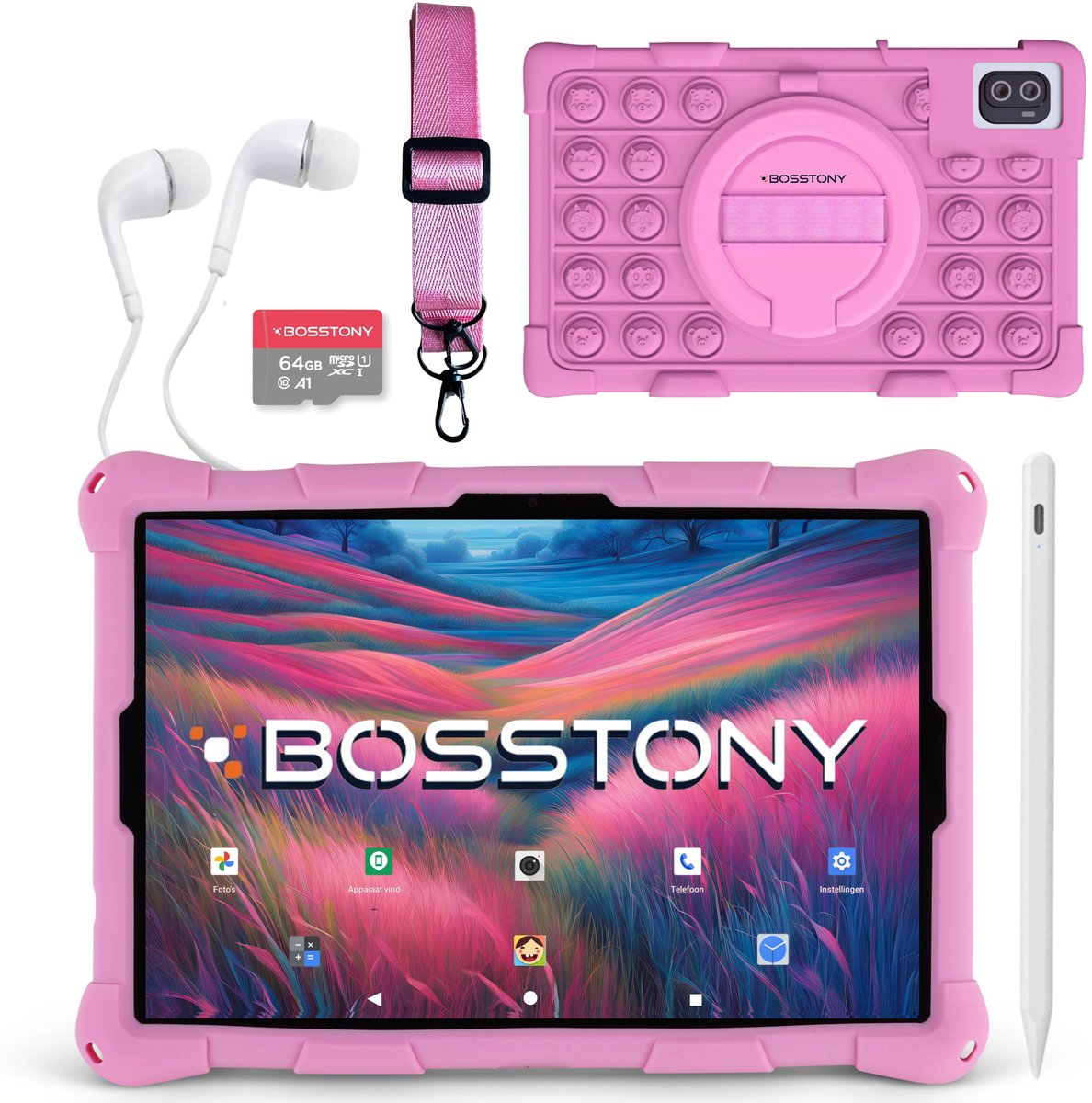 De Bosstony Snelle Kids Tablet 10 inch Android 13 Kindertablet in één oogopslag