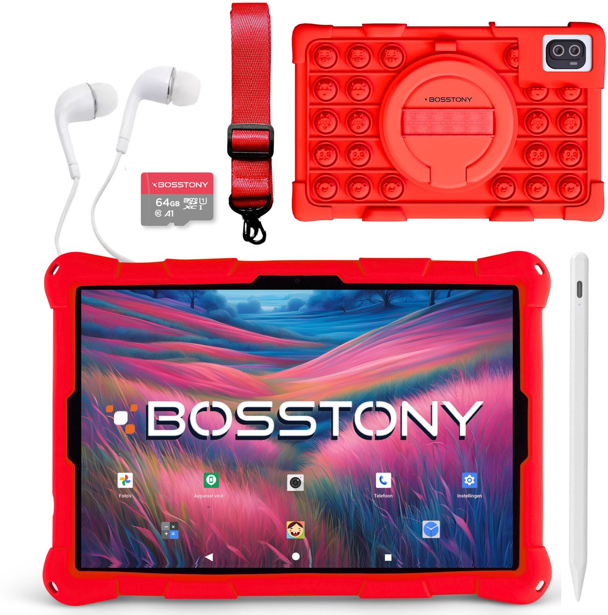 De Bosstony Snelle Kindertablet 10 inch Kids Android 13 6GB 192GB in één oogopslag