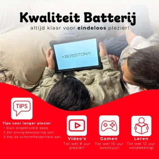 Bosstony Snelle Kindertablet 10 inch Kids Android 13 6GB 192GB