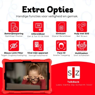 Bosstony Snelle Kindertablet 10 inch Kids Android 13 6GB 192GB