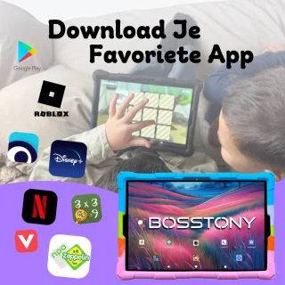 Bosstony Snelle Kindertablet 10 inch Kids Tablet Android 13