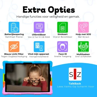 Bosstony Snelle Kindertablet 10 inch Kids Tablet Android 13