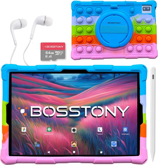 Bosstony Snelle Kindertablet 10 inch Kids Tablet Android 13