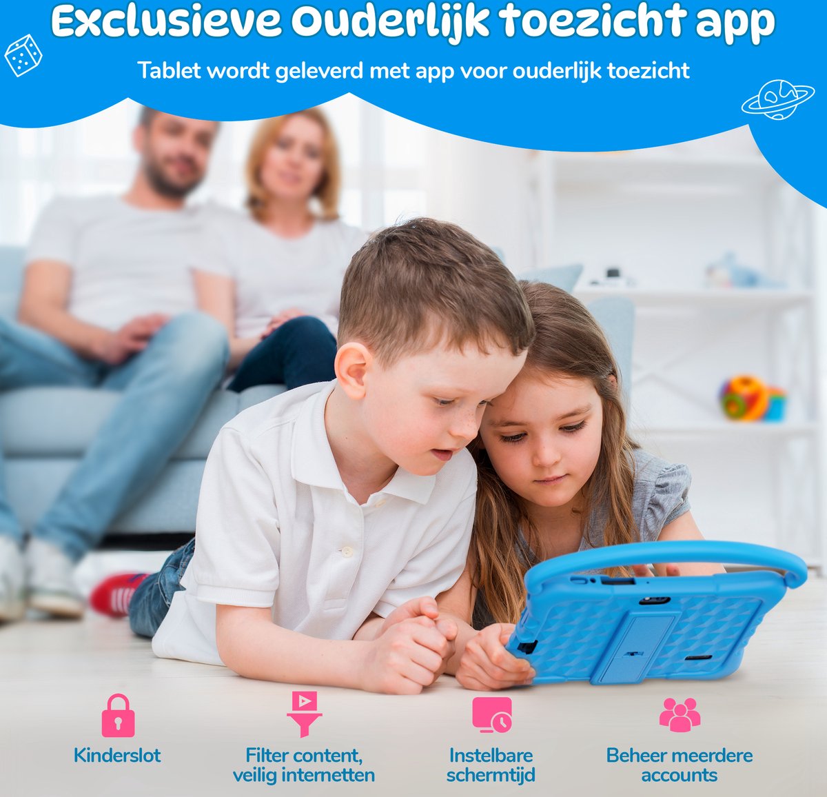 Buzzle Kindertablet X1 7 Inch 32GB Blauw