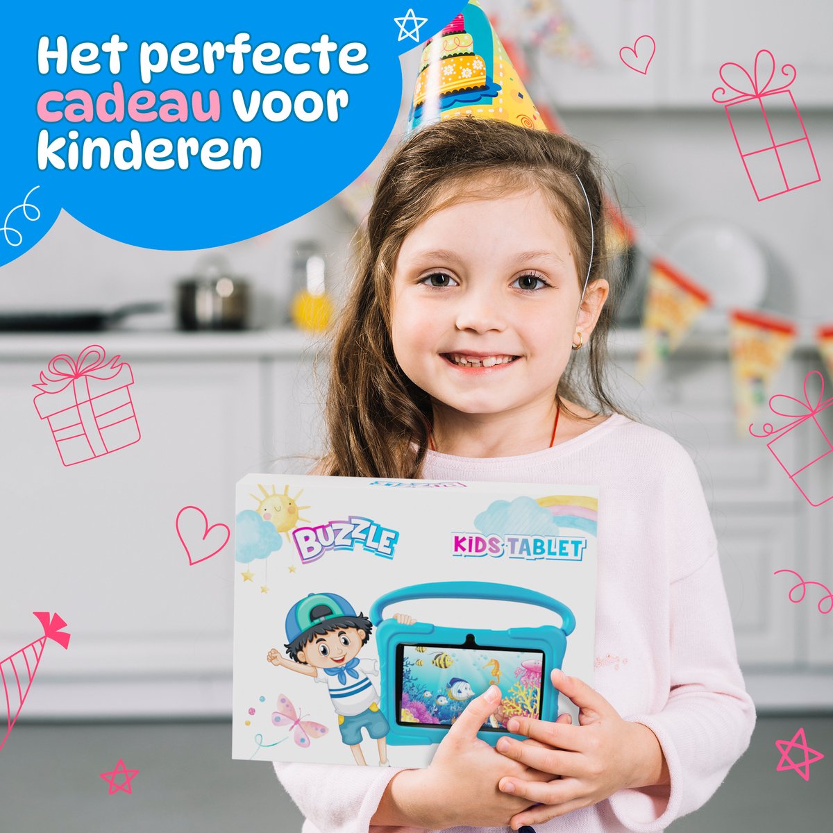 Buzzle Kindertablet X1 7 Inch 32GB Blauw