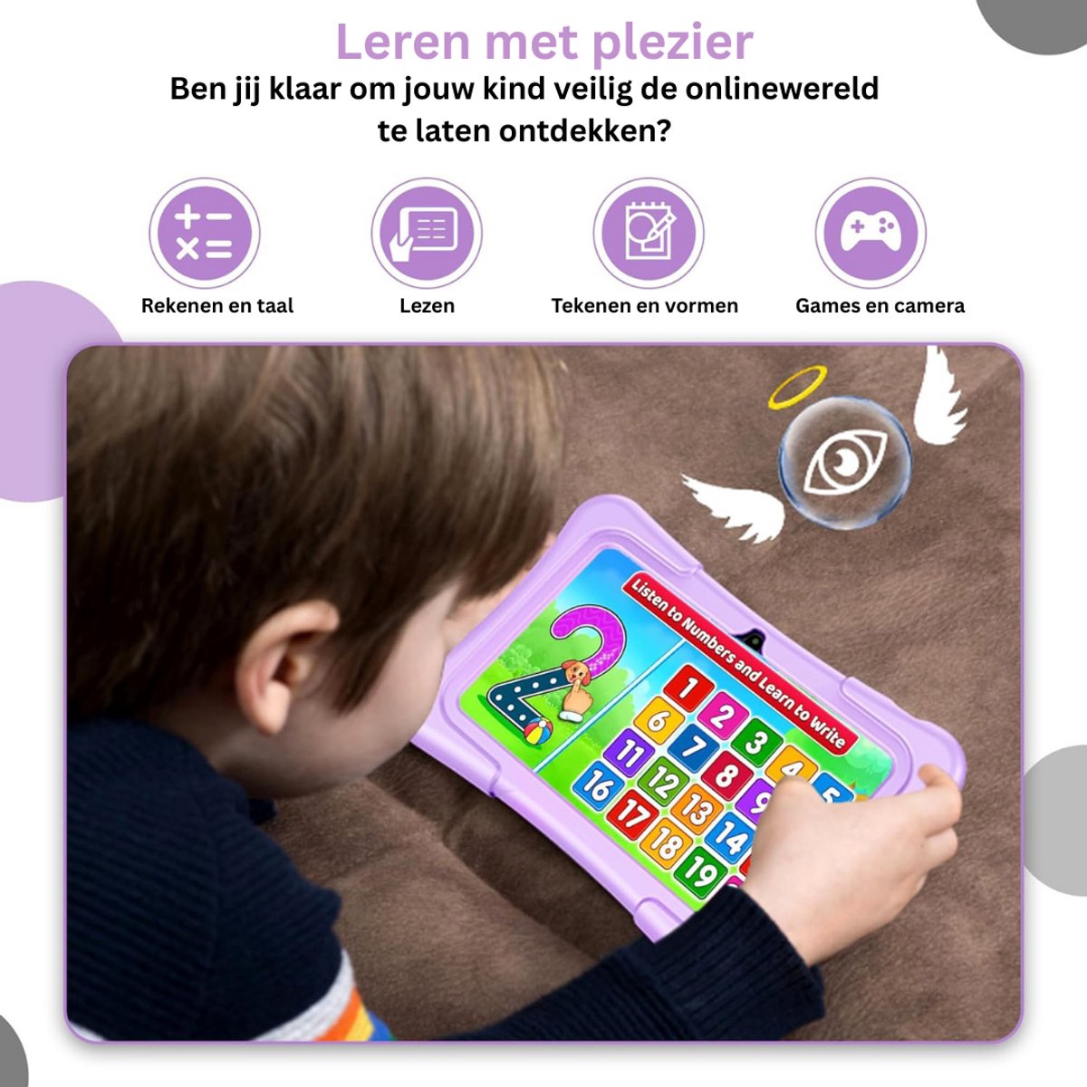 CLGP Kindertablet Paars voor 3+ Jaar