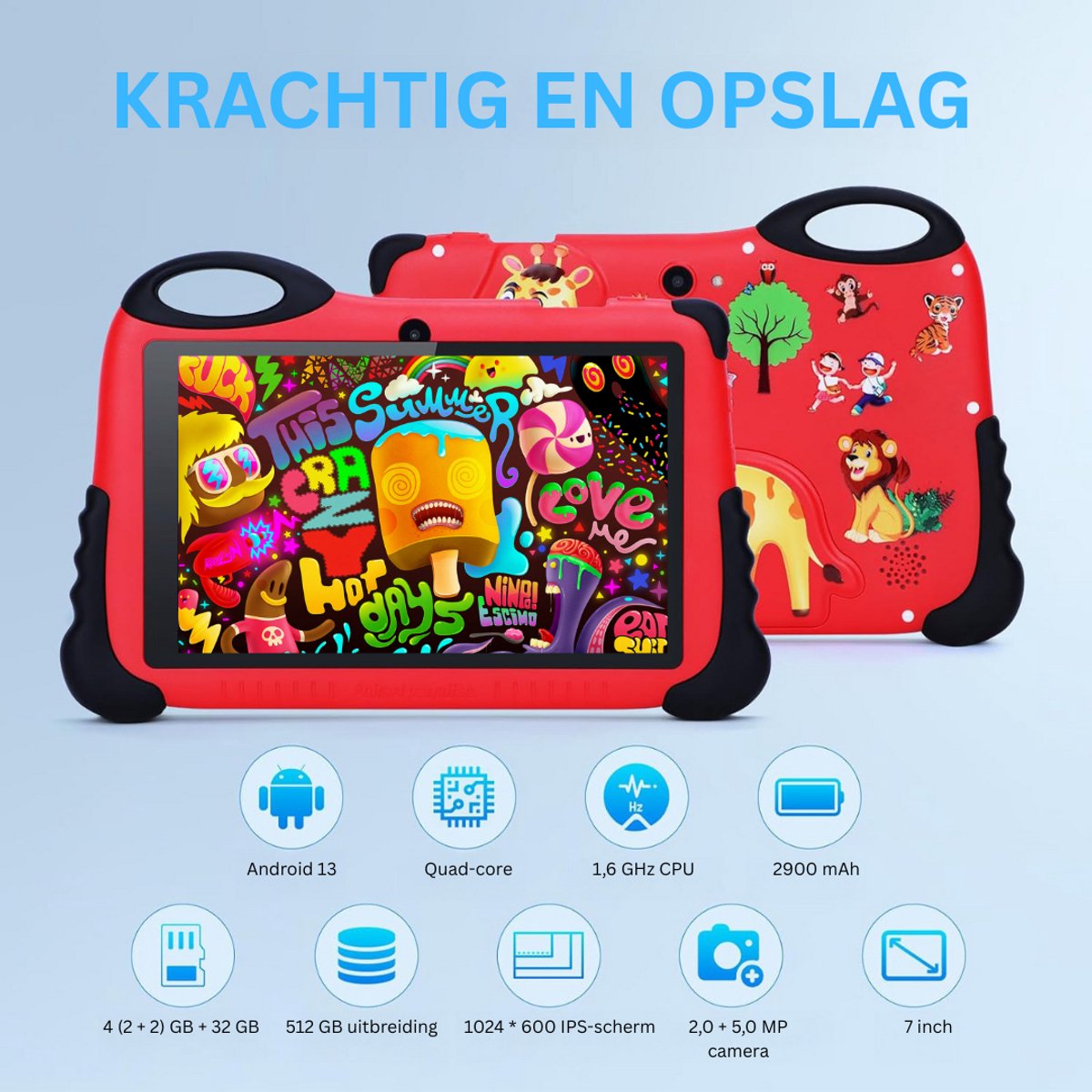 Wat vinden we goed aan de CLVP® Kindertablet 3+ Rood