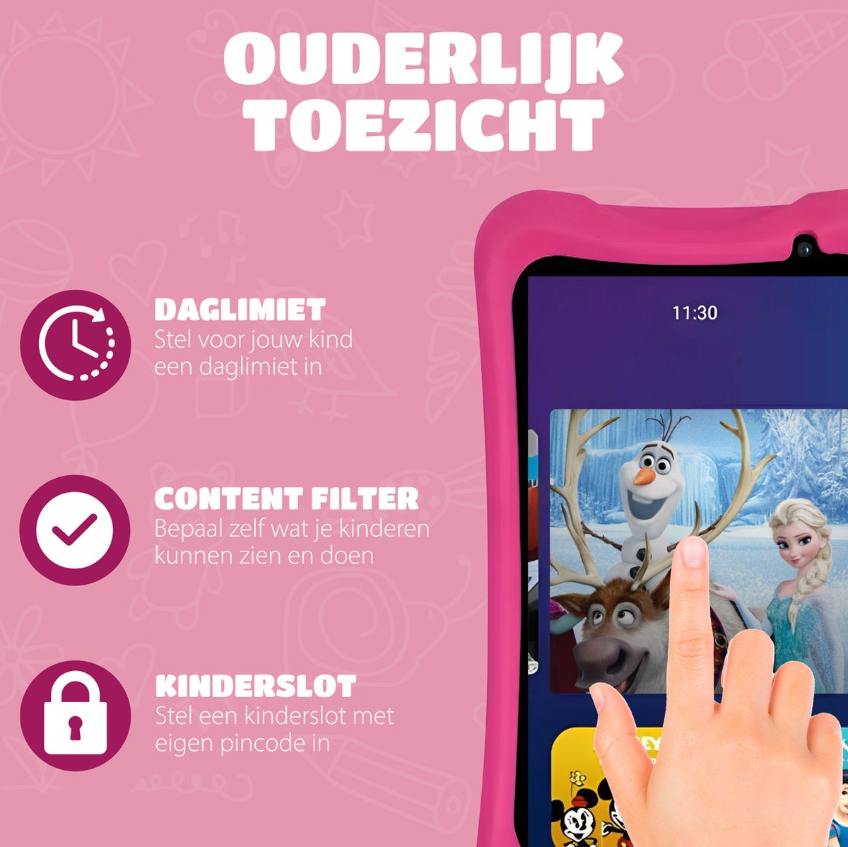 CNSee Kindertablet 7 inch Roze - 2GB RAM 32GB ROM Android 12