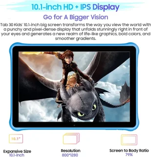 Collox Tablet Kinderen 10.1 inch Android 13 2GB 64GB Blauw