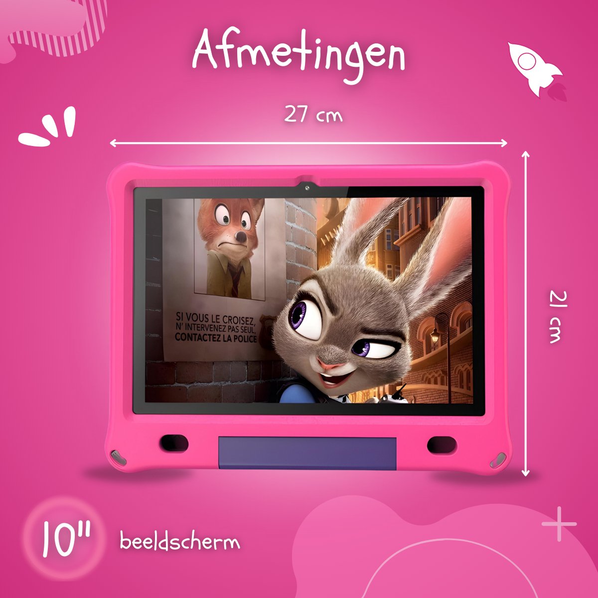 CosmoToys Kids Tablet 10 Inch Roze