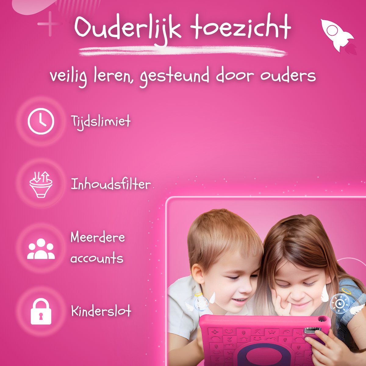CosmoToys Kids Tablet 10 Inch Roze