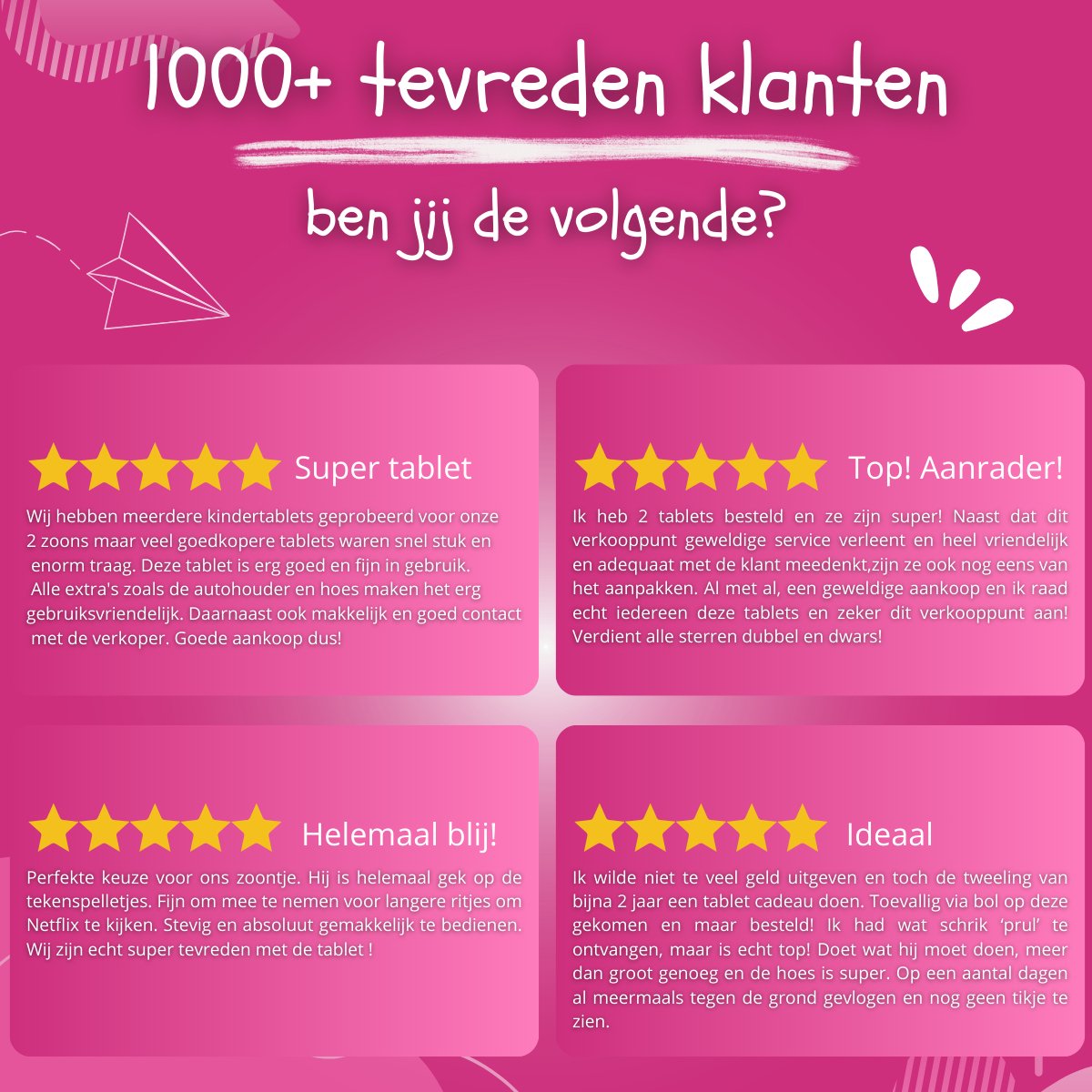 CosmoToys Kids Tablet 10 Inch Roze