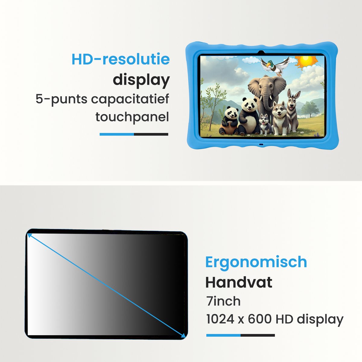 Wat vinden we goed aan de CRVFTED Kids Tablet 10 inch 64GB Blauw