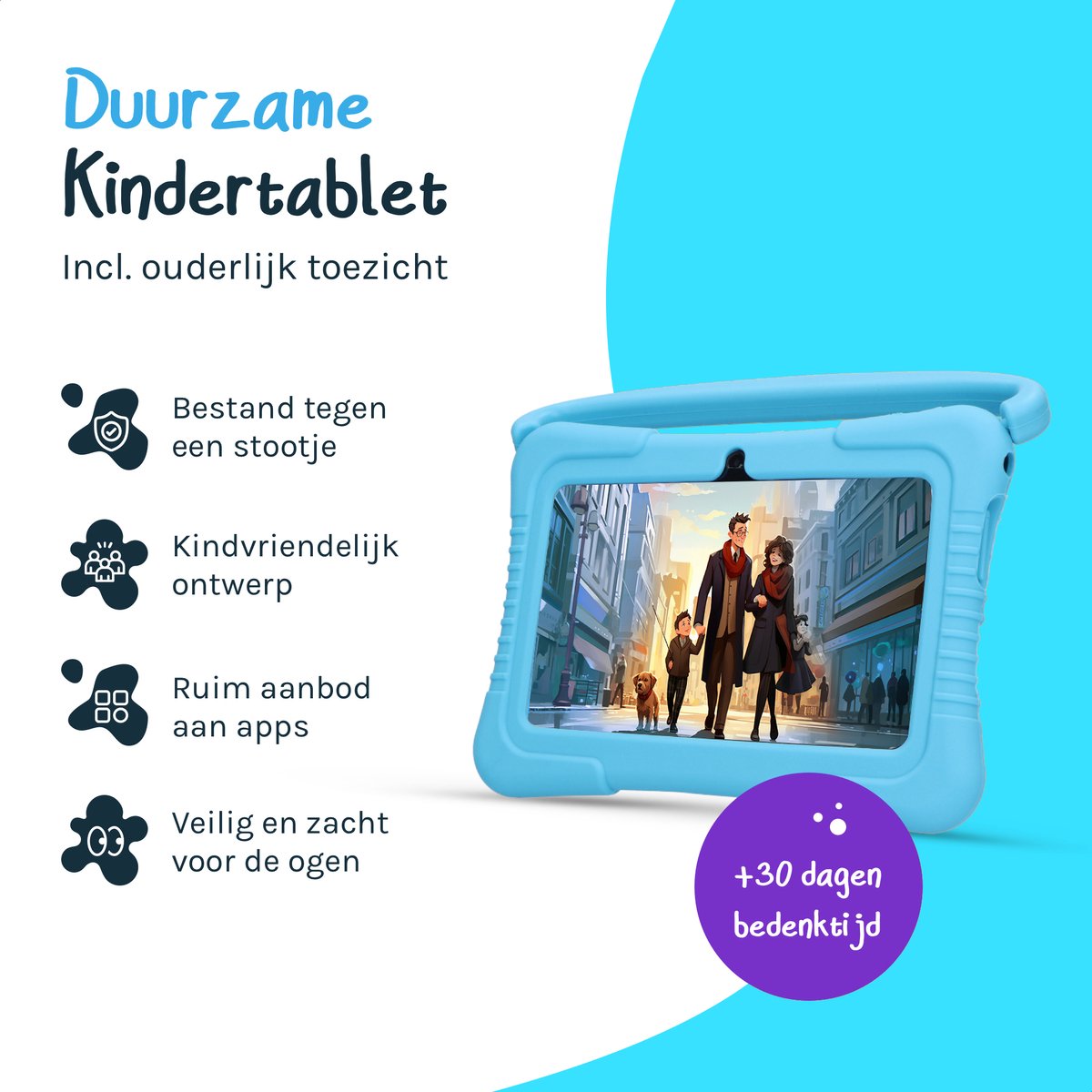 CRVFTED Kindertablet 7 Inch 32GB Blauw