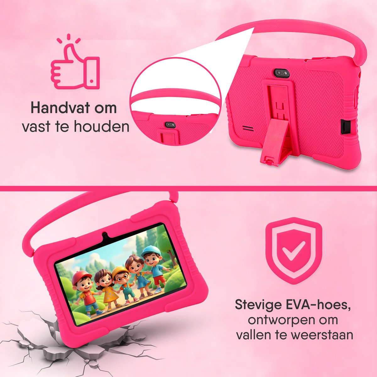 Dailygoods® Kindertablet 7 Inch 32GB Roze 2024