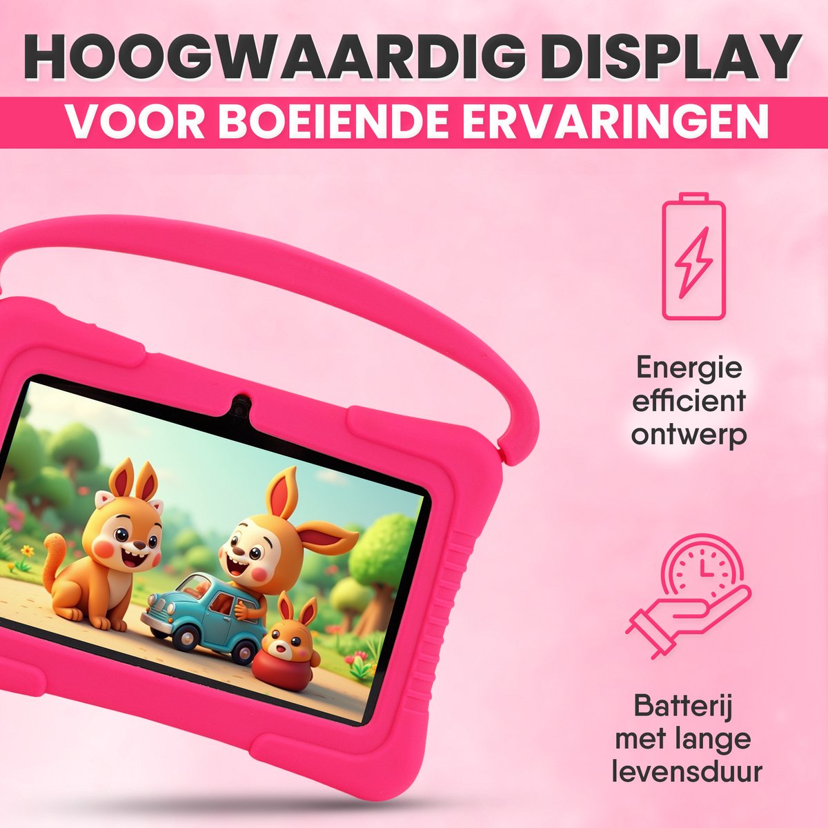 Dailygoods® Kindertablet 7 Inch 32GB Roze 2024