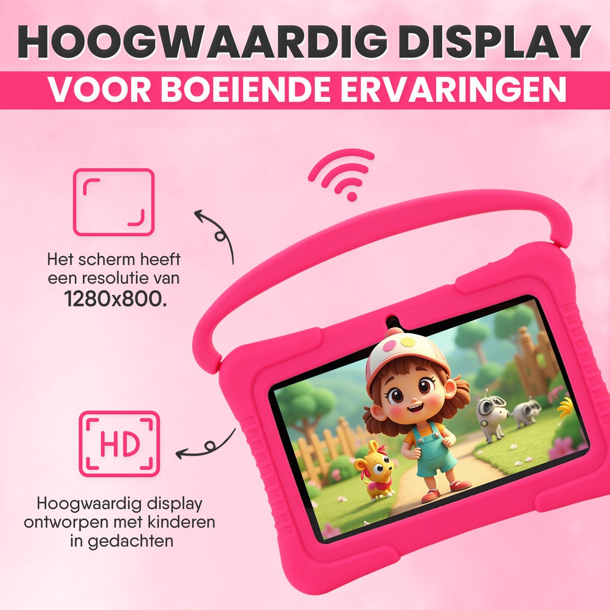 Dailygoods® Kindertablet 7 Inch 32GB Roze 2024