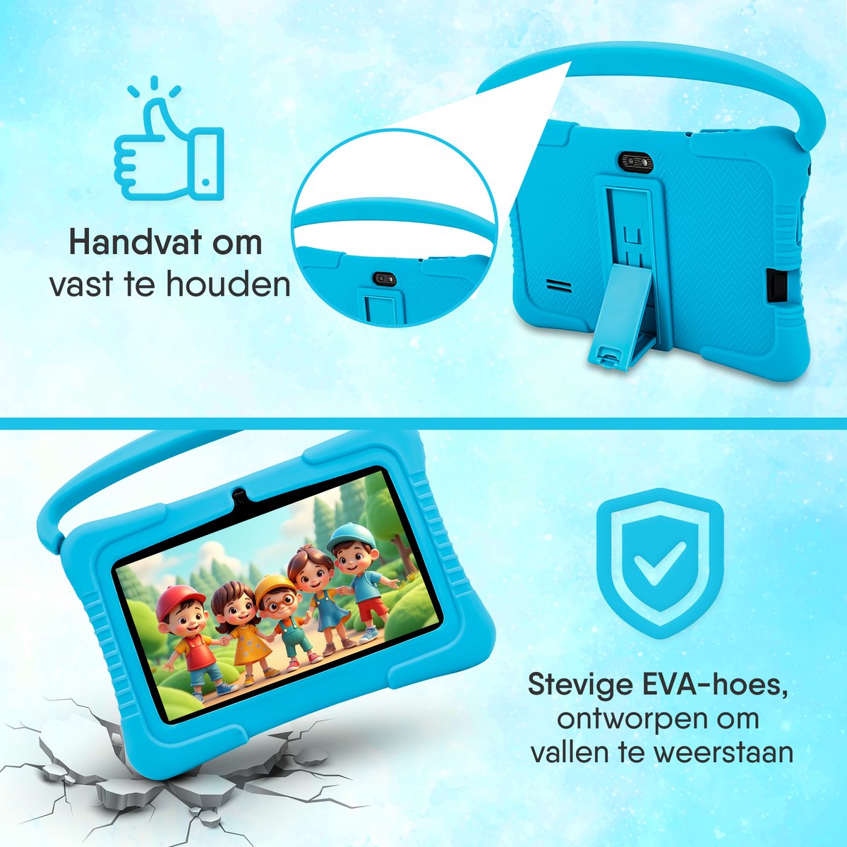 Dailygoods® Kindertablet 7 Inch Blauw 2024 Model 32GB
