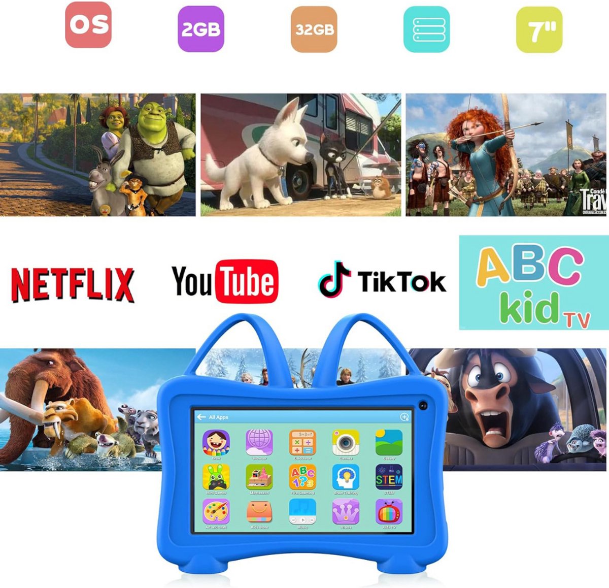 DailySupplies Kindertablet 7 Inch 32 GB