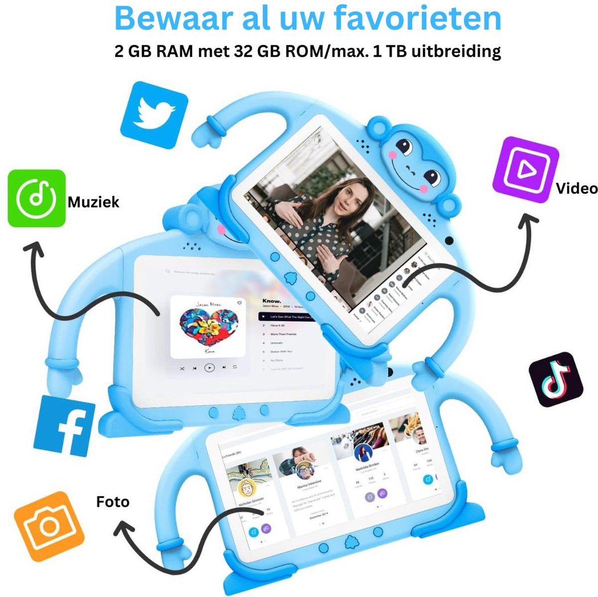 DailySupplies® Kindertablet Blauw 3+