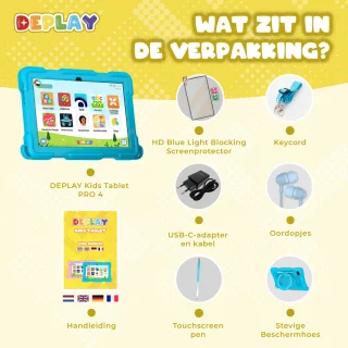 DEPLAY Kids Tablet PRO 4 - Kindertablet 10 inch - Blauw