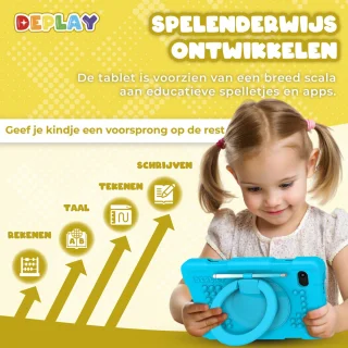 DEPLAY Kids Tablet PRO 4 - Kindertablet 10 inch - Blauw